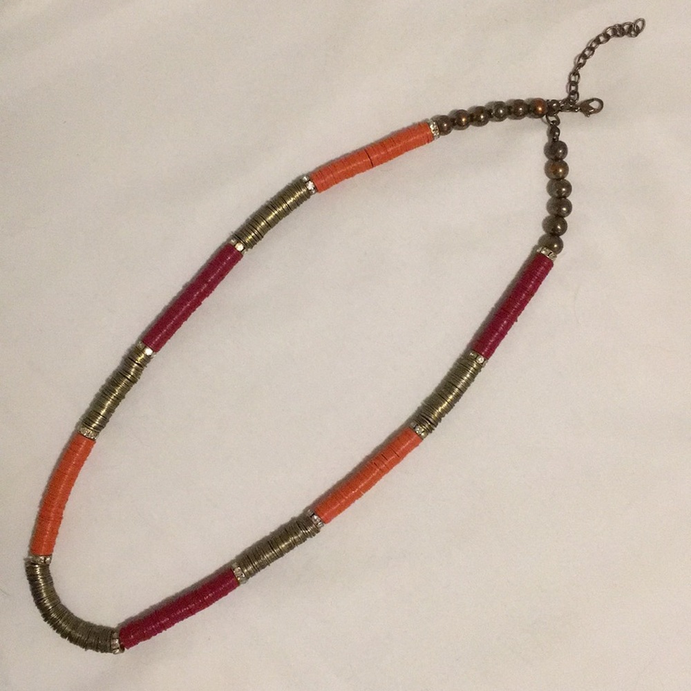 Red orange and gold necklace